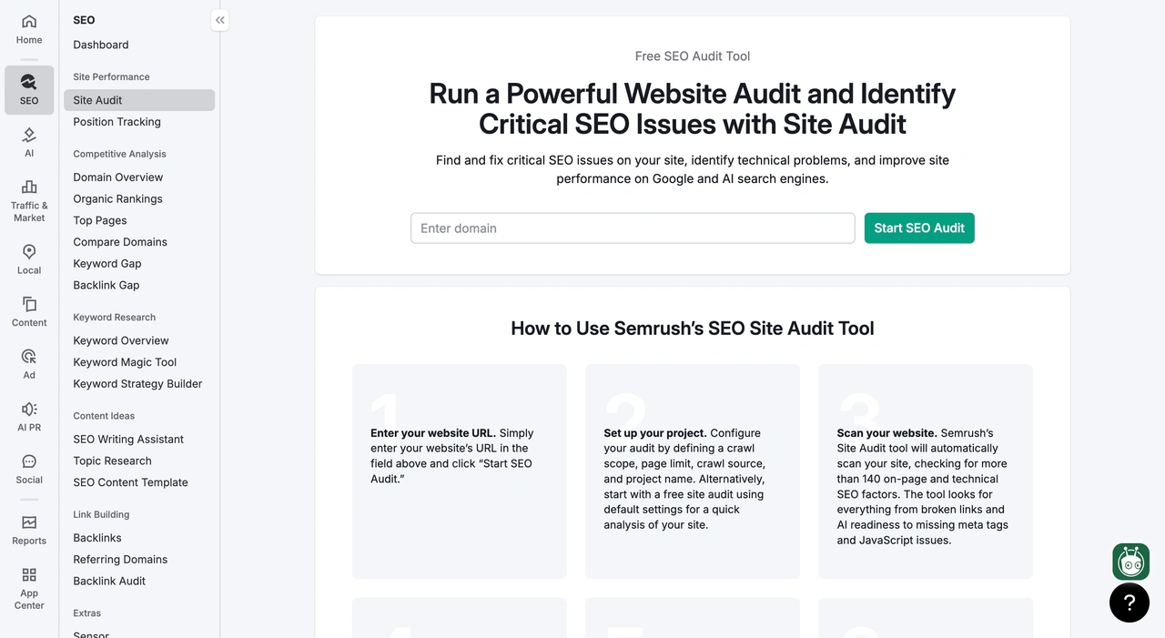 How to Run a Site Audit in Semrush preview